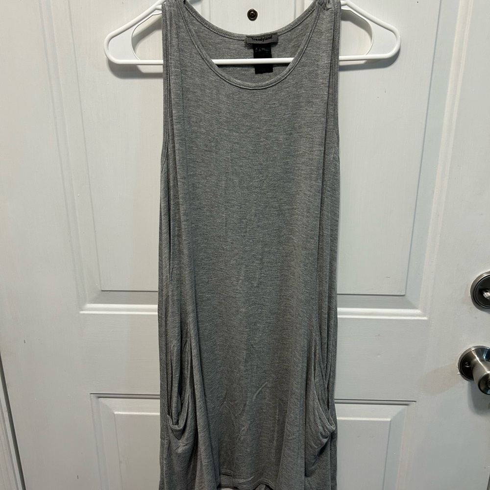 Gray Swing Dress with Pockets